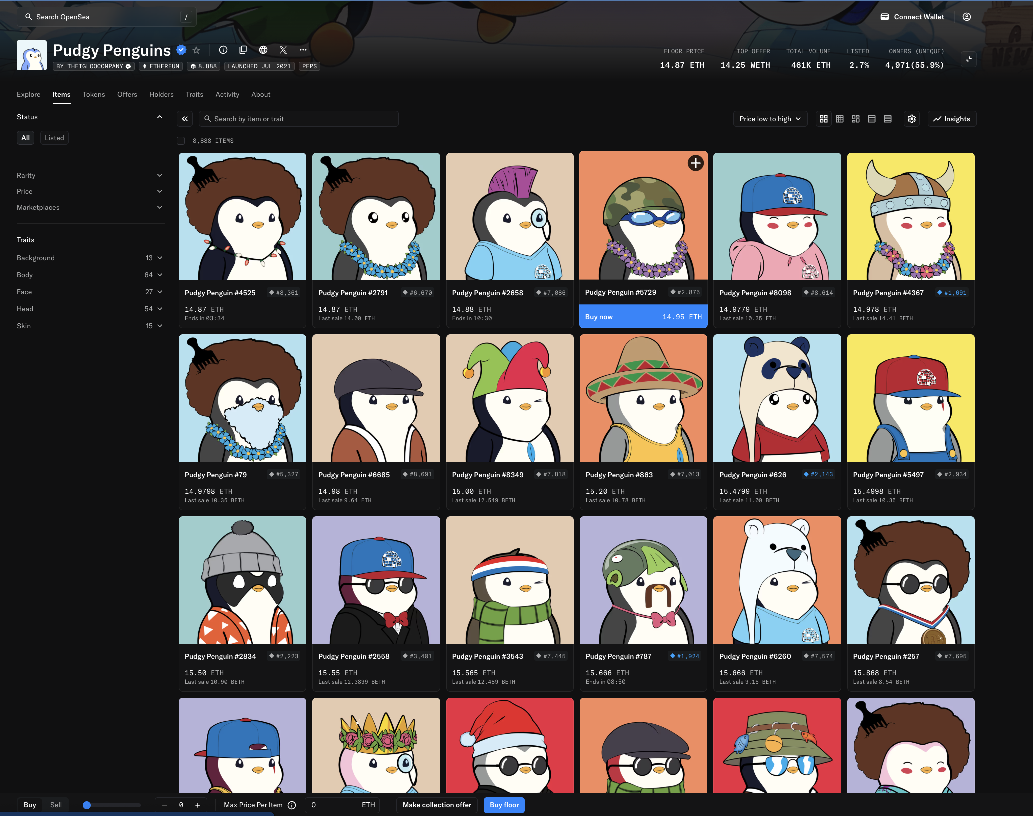 Pudgy Penguins on Opensea