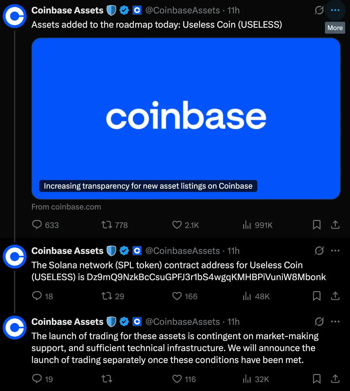 Useless niêm yết coinbase.webp