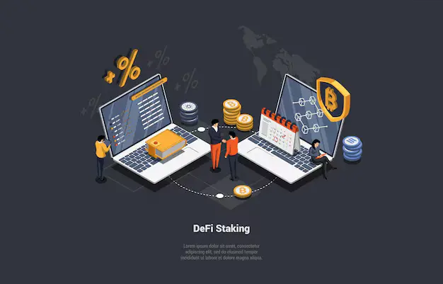 blockchain-technology-defi-staking-concept-people-earn-passive-income-by-lending-yield-farming-staking-locking-crypto-tokens-into-smart-contract-isometric-3d-cartoon-vector-illustration_165932-1752.avif