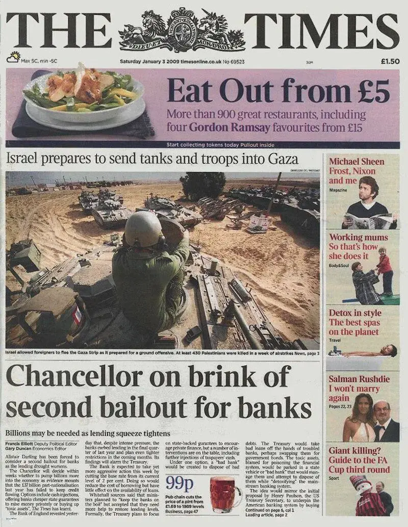 he Times 03_Jan_2009 Chancellor on brink of second bailout for banks.webp