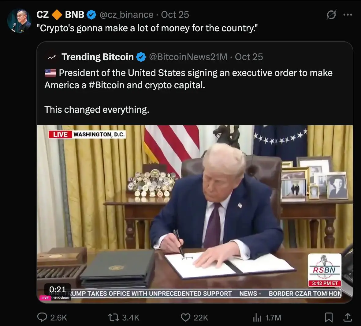 Trump ký lệnh ân xá cho CZ.jpg