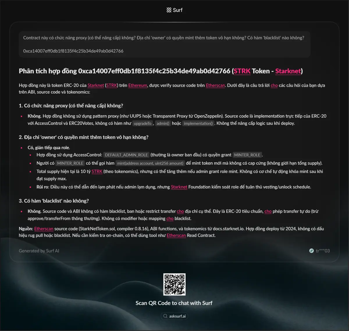 ASKSURF-ASK-Contract n&agrave;y c&oacute; chức năng proxy (c&oacute; thể n&acirc;ng cấp) kh&ocirc;ng_ Địa chỉ 'owner' c&oacute; quyền mint th&ecirc;m token v&ocirc; hạn kh&ocirc;ng_ C&oacute; h&agrave;m 'blacklist' n&agrave;o kh&ocirc;ng___0xca14007eff0db1f8135f4c25b34de49ab0d42766.png