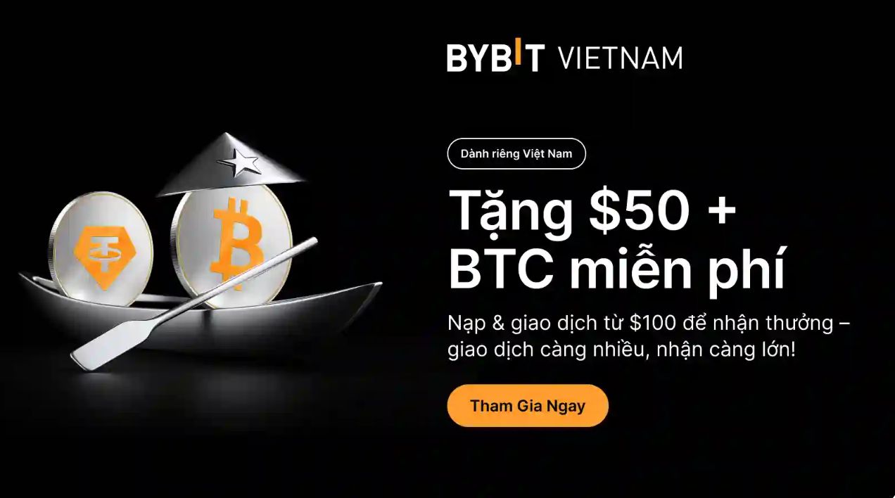 Bybit tặng $50+ BTC miễn phí