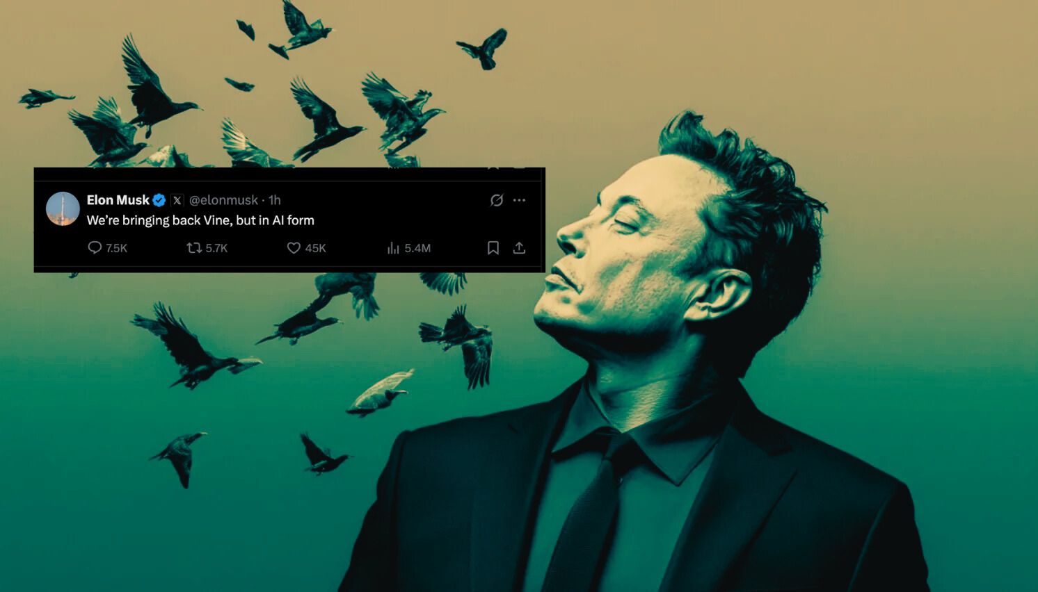 Elon Musk hồi sinh Vine- giá Vine tăng 120%