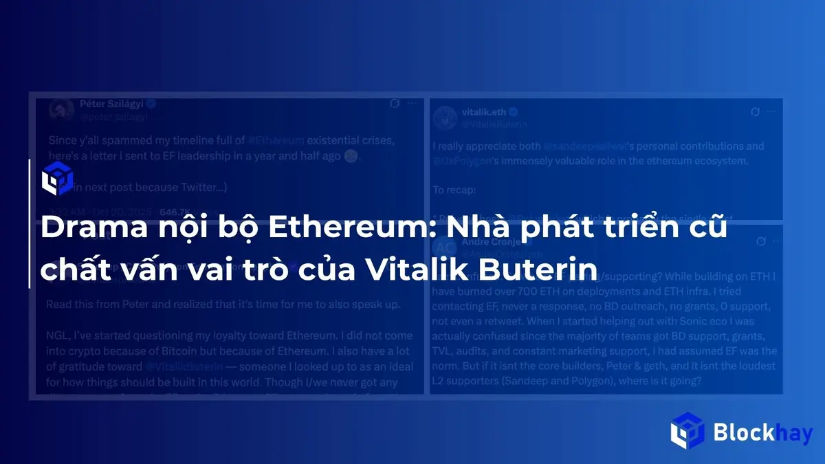 Drama nội bộ Ethereum: Nhà phát triển cũ chất vấn vai trò của Vitalik Buterin