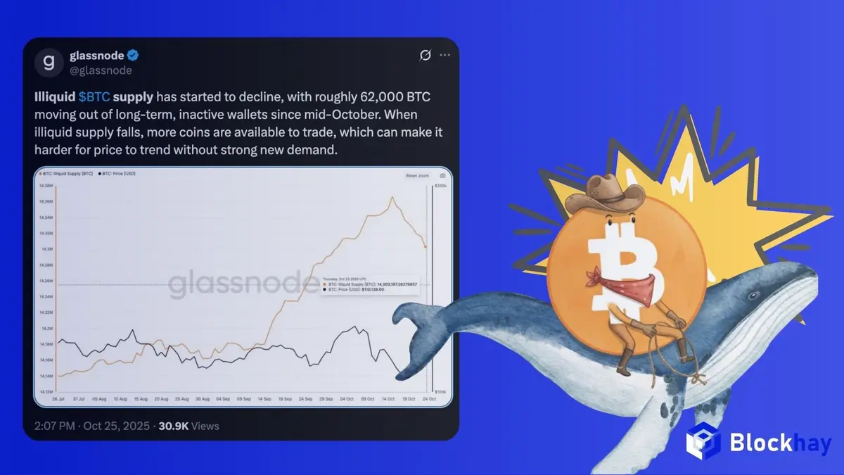 62.000 Bitcoin dịch chuyển khỏi ví dài hạn: Dấu hiệu đầu tiên của giai đoạn tái cân bằng