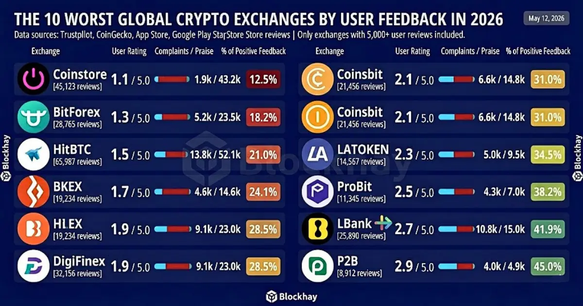 cac-san-giao-dich-crypto-bi-nguoi-dung-danh-gia-thap-nam-2026-blockhay